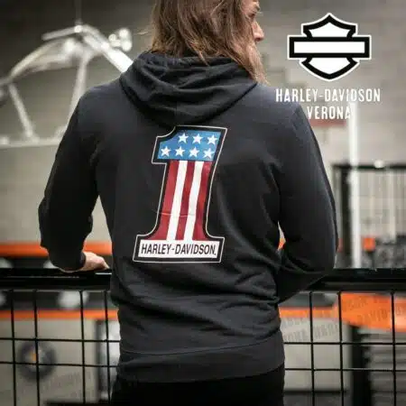 Felpa con Zip Harley-Davidson® #1 Race Graphic Black