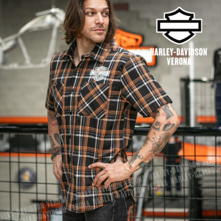 Camicia Harley-Davidson® Spirit of Freedom Performance Orange Plaid