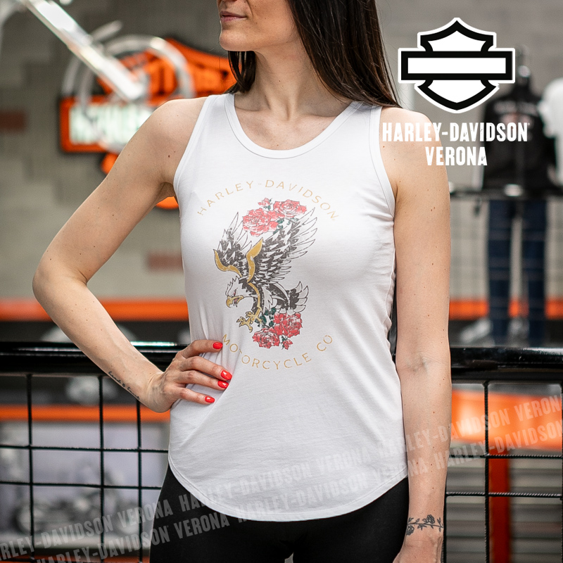 Canotta Harley-Davidson® American Traditional Rip & Repair bianca