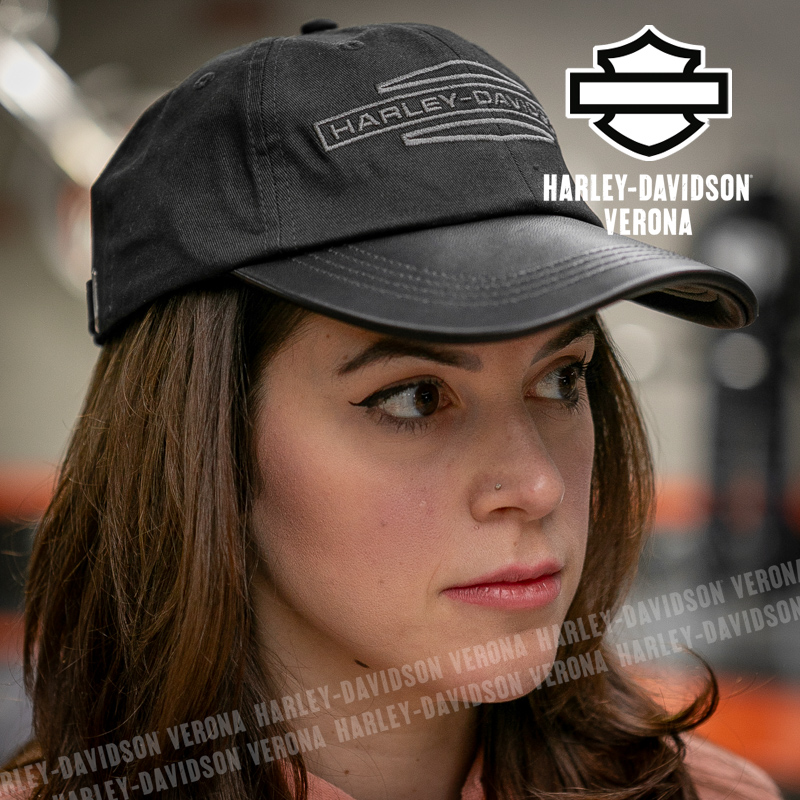 Cappellino regolabile Harley-Davidson® Ponytail Stacked Bar & Shield Harley Black