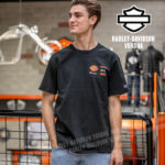 T-shirt Champion x Harley-Davidson® Fanatic Black and Orange - immagine 2