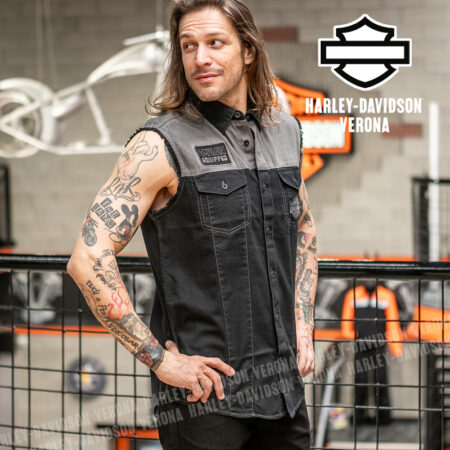 Camicia senza maniche Harley-Davidson®  Colorblock - Harley Black e Asphalt