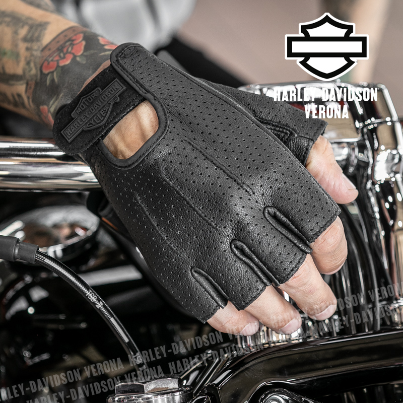 Guanti Harley-Davidson®in pelle traforata senza dita H-D