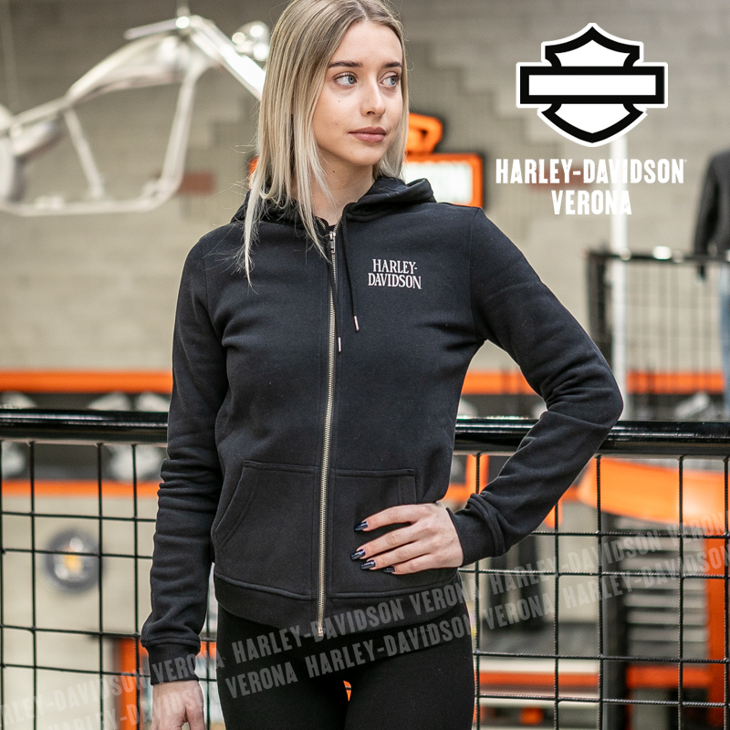 Felpa zippata con cappuccio Harley-Davidson® Willie G Skull - Harley Black.