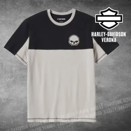 T-shirt Harley-Davidson® Willie G Skull Colorblock - Harley Black & Ghost Grey
