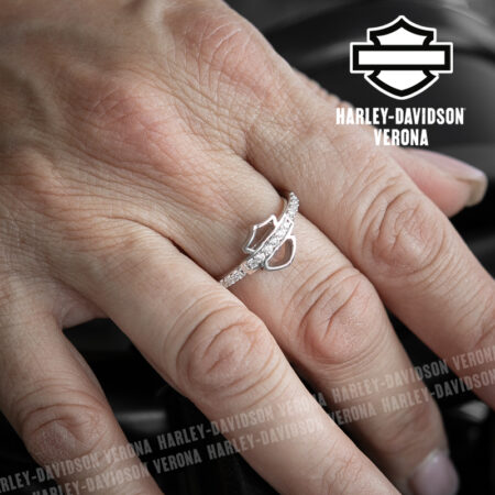 Anello Harley-Davidson® Pavé B&S Silver Crystal