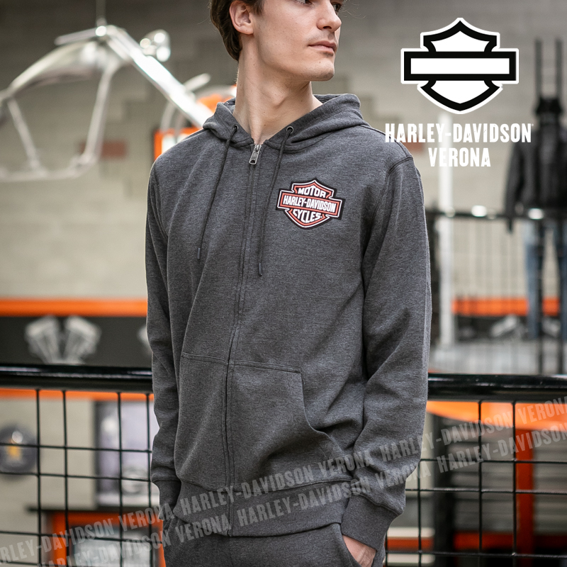 Moletom Harley-Davidson Masculino - Capuz Bar & Shield Cinza