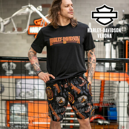 Pigiama da uomo Harley-Davidson® Shorts Eagle Black