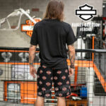 Pigiama da uomo Harley-Davidson® Shorts Bar & Shield Orange on Black - immagine 2