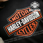 Pigiama da uomo Harley-Davidson® Shorts Bar & Shield Orange on Black - immagine 3