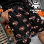 Pigiama da uomo Harley-Davidson® Shorts Bar & Shield Orange on Black - immagine 8