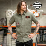 Camicia a maniche corte Harley-Davidson® V-Twin Equipped - Green