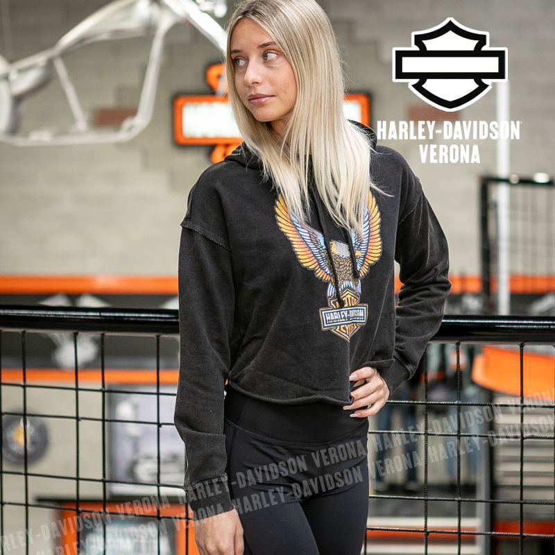 Felpa con cappuccio Harley-Davidson® Cropped Black