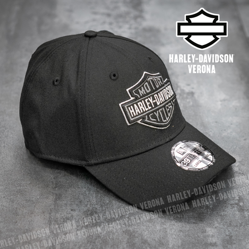 Berretto Harley-Davidson Bar & Shield New Era 39Thirty - Nero/Bianco, Taglia L