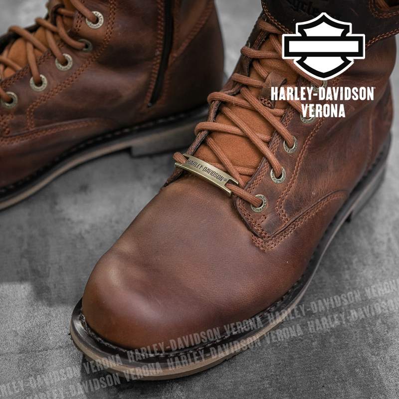Stivali Western Uomo Harley-Davidson Hustin West | Pelle Pieno Fiore | Punta Quadrata E Tacco 3,8 Cm | Marrone Taglia 45 EU