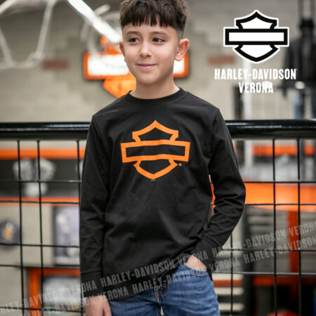 Maglia a maniche lunghe H-D® Romeo&Giulietta Open B&S Black Kids