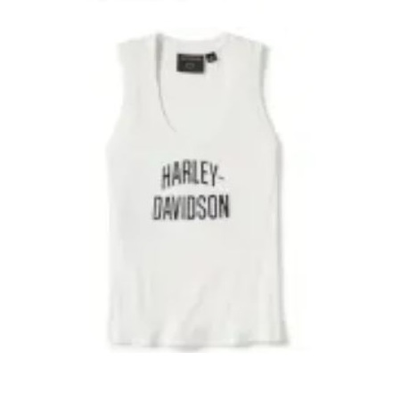 Canotta Harley-Davidson® Essential Arched Font Ribbed off-white