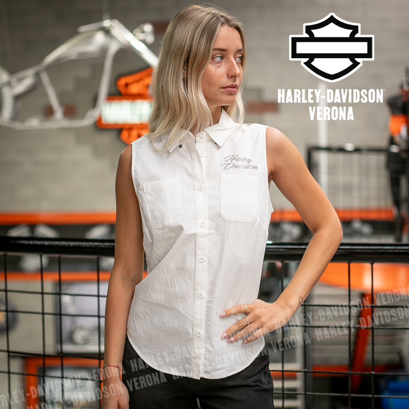 Camicia senza maniche Harley-Davidson® Essential White