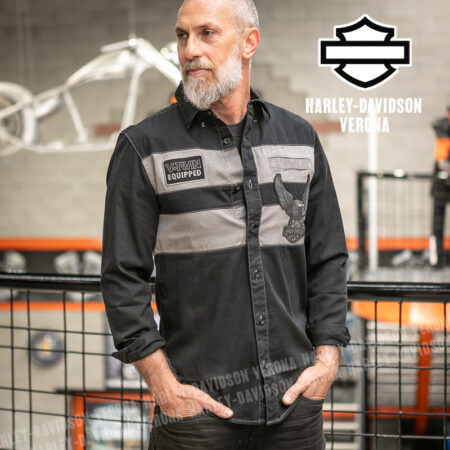 Camicia a maniche lunghe Harley-Davidson® Iron Bond II Colorblock Harley Black e Asphalt
