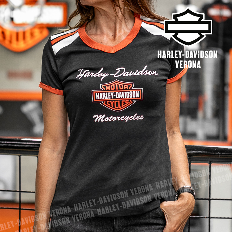 T-shirt Harley-Davidson® Iconic V-Neck Shoulder Stripe