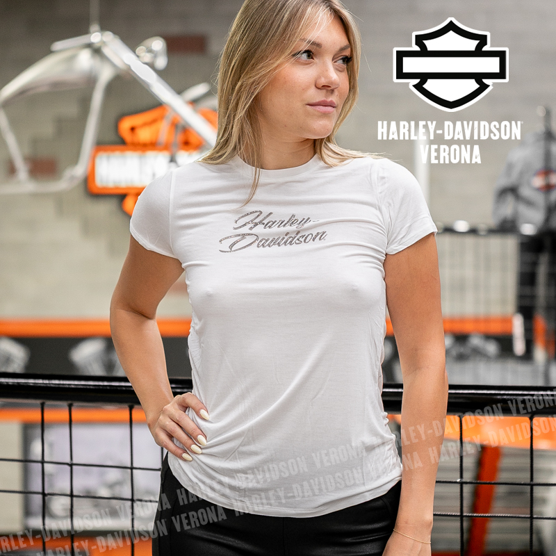 T-shirt Harley-Davidson® Essential Bling Ruched - Cloud Dancer