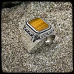 Anello con pietra naturale FOXY in argento 925 - immagine 4