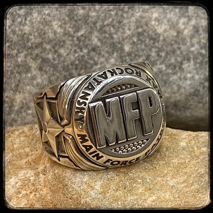 Anello tributo MAD MAX MAIN FORCE PATROL in argento 925