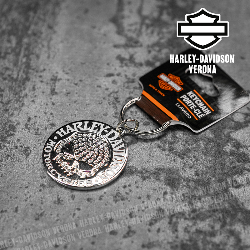 Portachiavi Harley-Davidson® Skull Text Bling