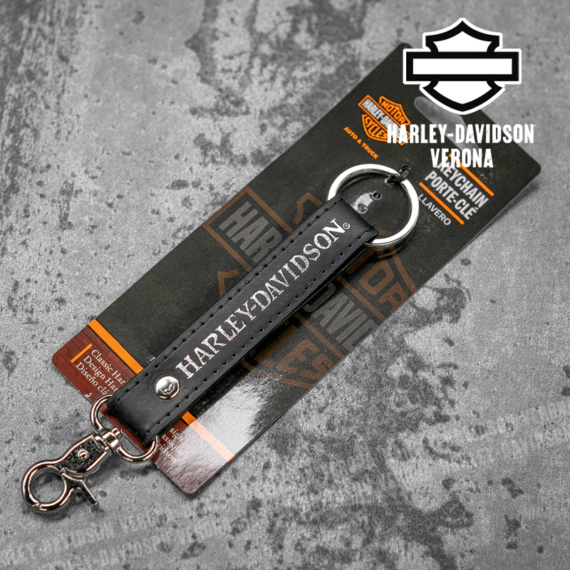 Porte-clés Moto Harley-Davidson En Polyester Brodé - Pendentif Motard Avec Boucle Suspendue - Accessoire Durable Et Léger