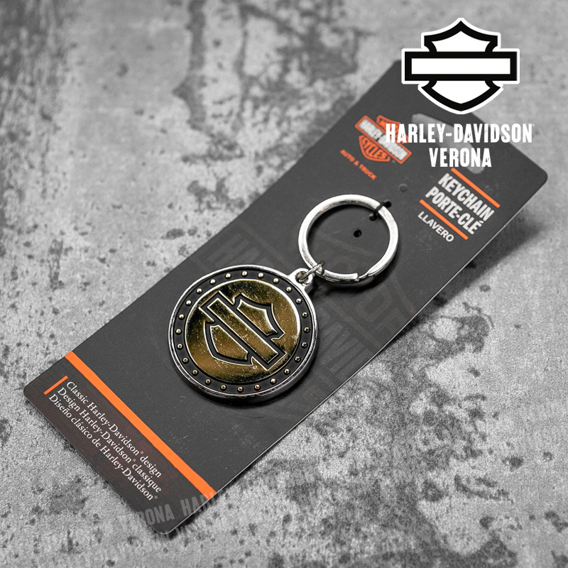 Portachiavi Harley-Davidson® Gold Black B&S Silhouette