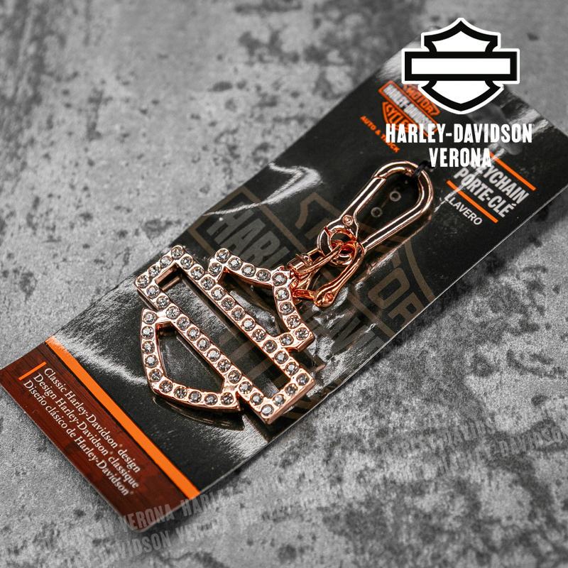 Portachiavi Harley-Davidson® Bling Gems Rose Gold Silhouette