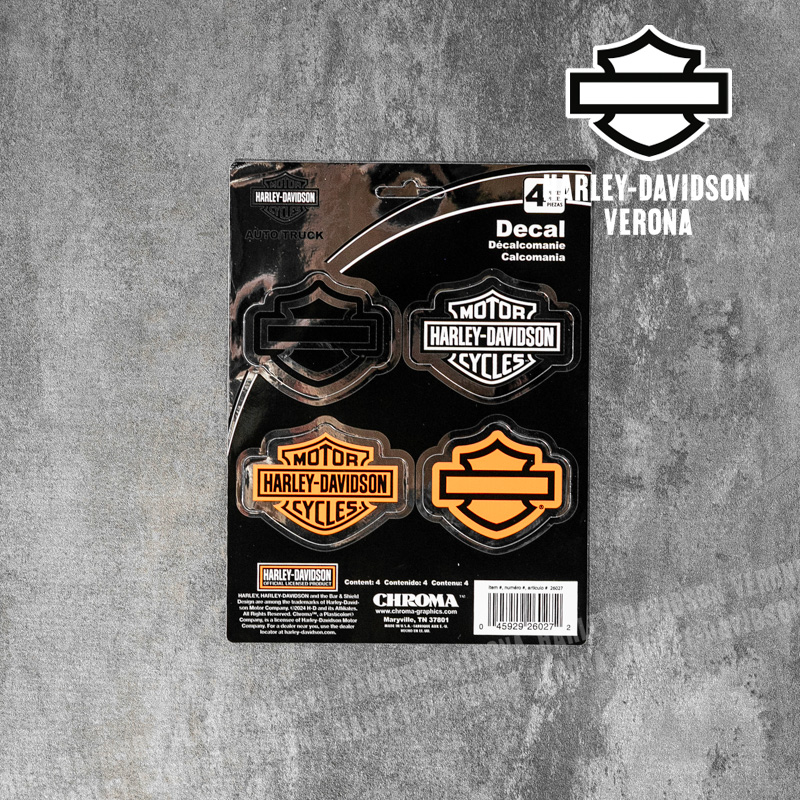 Adesivo Harley-Davidson® Orange Silver Bar&Shield Assortment