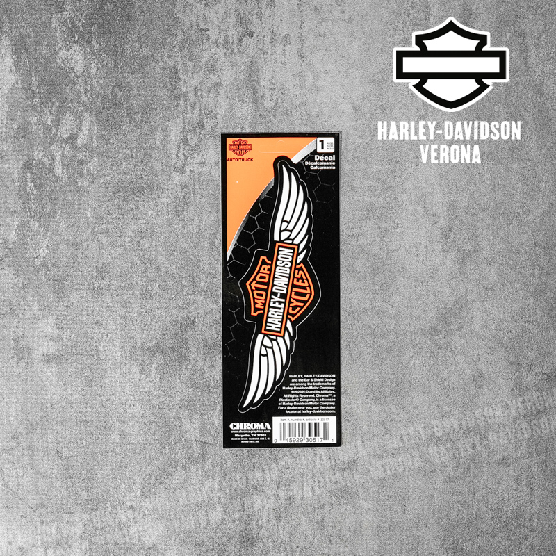 Adesivo Harley-Davidson® Orange Bar&Shield with Wings