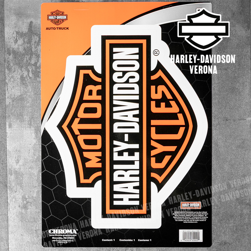 Adesivo Harley-Davidson® Large Orange and White Bar&Shield