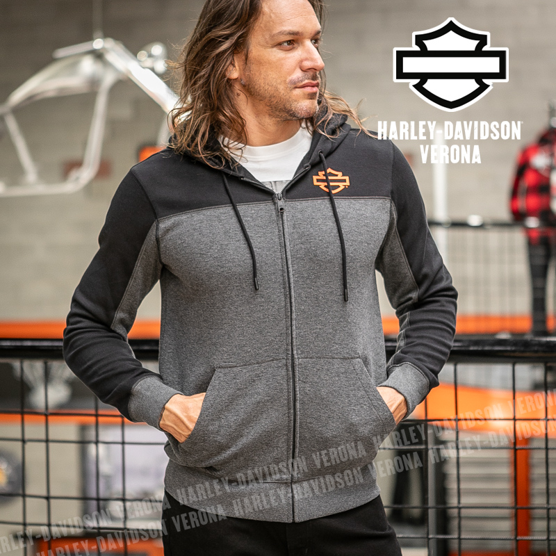 Felpa zippata Harley-Davidson® TECH Colorblock con scaldacollo integrato