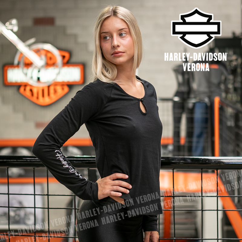 Maglia Harley Davidson® Essential Bling Keyhole - Harley Black