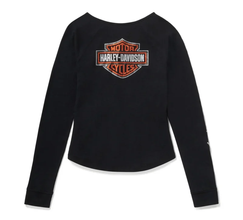 Maglia Harley Davidson® a coste Essential Bling Keyhole - Harley Black