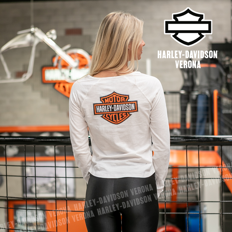 Maglia Harley Davidson® Essential Bling Keyhole - Cloud Dancer
