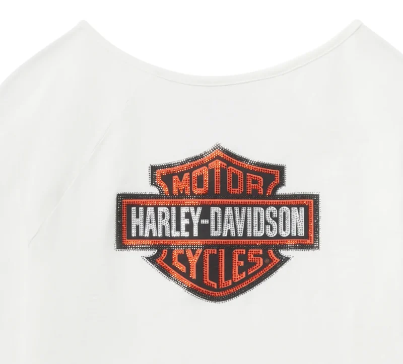Maglia Harley Davidson® a coste Essential Bling Keyhole - Cloud Dancer - immagine 3