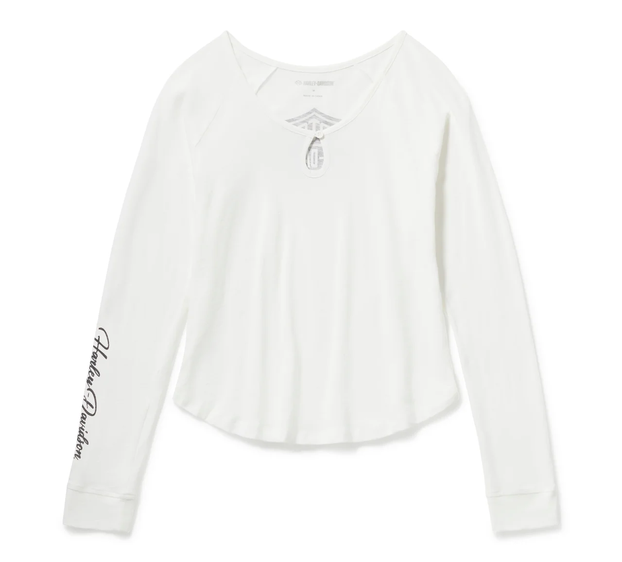Maglia Harley Davidson® a coste Essential Bling Keyhole - Cloud Dancer