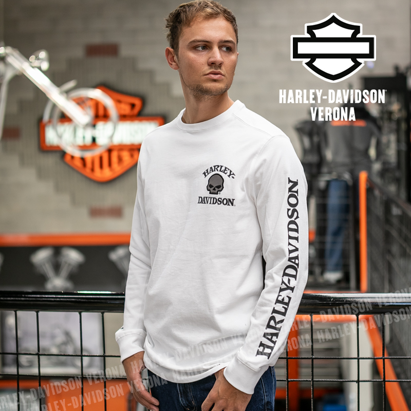 Maglia a maniche lunghe Harley-Davidson® Willie G Skull White