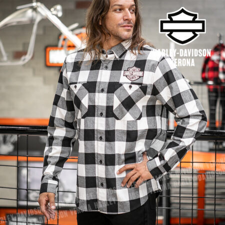 Camicia a maniche lunghe Harley-Davidson® Buffalo Check Flanel – Harley Black/Cloud Dancer
