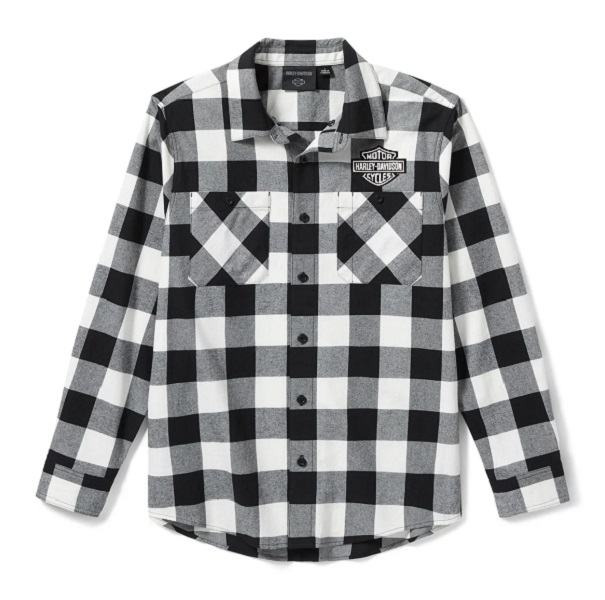 Camicia a maniche lunghe Harley-Davidson® Buffalo Check Flanel – Harley Black/Cloud Dancer
