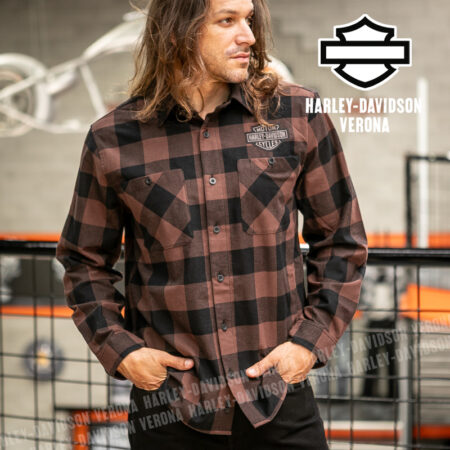 Camicia a maniche lunghe Harley-Davidson® Buffalo Check Flanel - Harley Black/Coffee