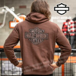 Harley-Davidson® Plaid Lined Zip-Up Hoodie - Coffee | 96784-25VM