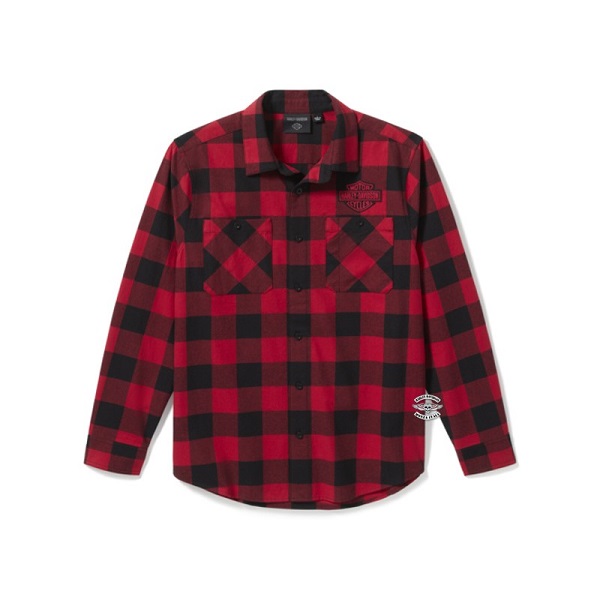 Camicia a maniche lunghe Harley-Davidson® Buffalo Check Flanel – Harley Black/Red