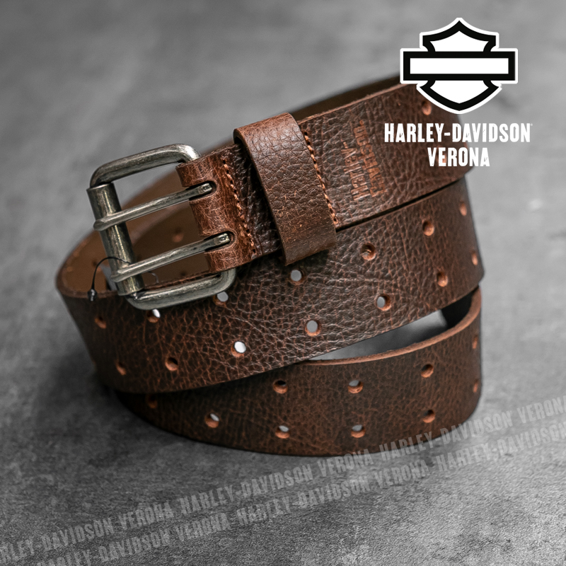Cintura in pelle Harley-Davidson® Double Prong - Brown