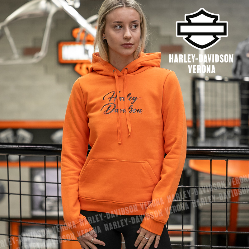 Felpa con cappuccio Harley-Davidson® Essential Bling Pullover - Harley Orange