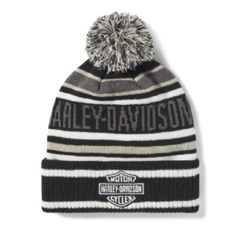 Berretto Harley-Davidson® Stripe Pom Beanie - Black/Gray
