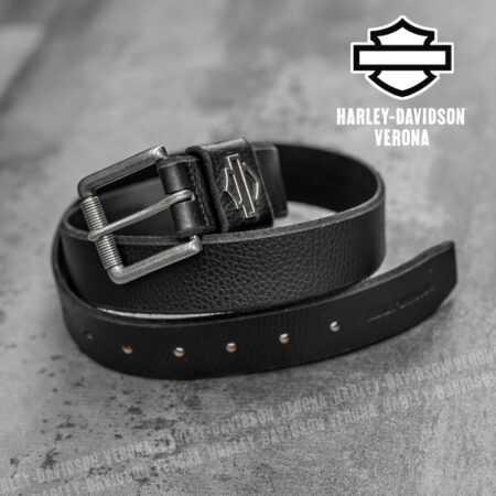 Cintura in pelle Harley-Davidson® Open Bar & Shield Black